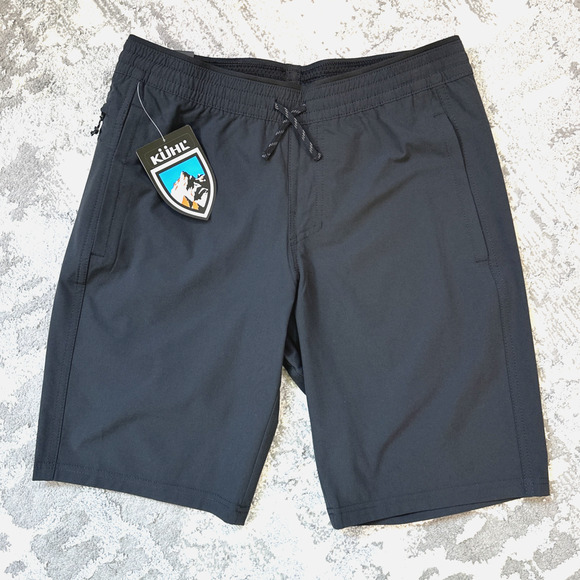 Kuhl Men’s Freeflex Shorts Size Small Black Drawstring 10" Inseam NWT‎ - Picture 1 of 6